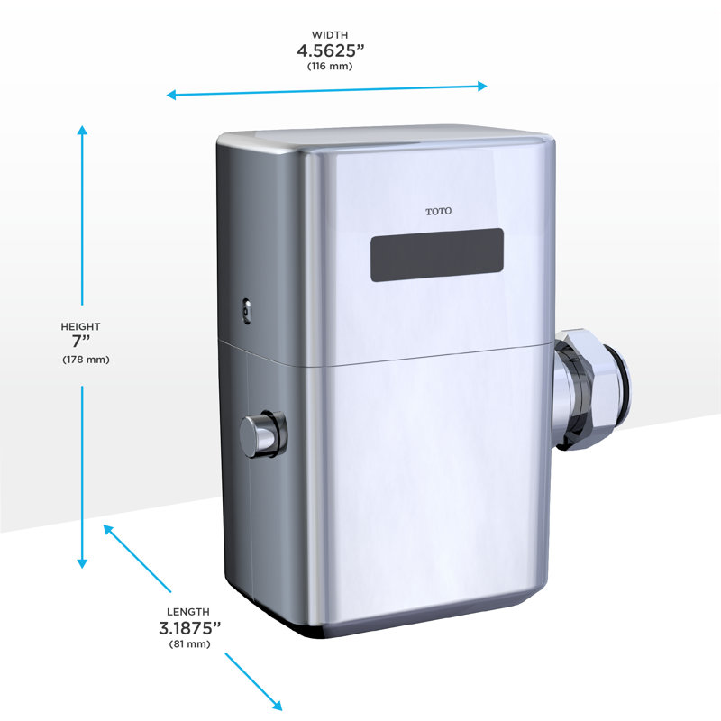 Polished Chrome Touchless High-Efficiency Flushometer Valve