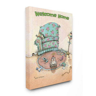 « welcome drôle drôle drawings dog design » par gary patterson, impression