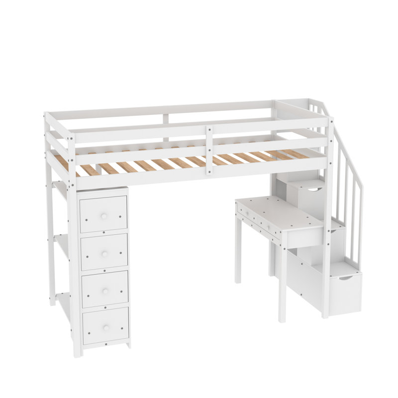 Lit mezzanine simple Cedarburg Kids, Blanc