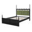 Lit plateforme en bois massif néo-classique Cadell avec tête de lit tapissier festonnée et colonnes-131996457-131996458
