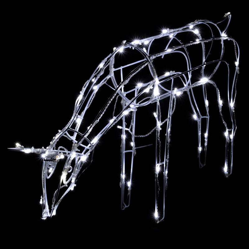 68cm Large 3D Twinkling Reindeer Christmas Lighted Display with Pre-Lit 80 LED