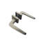 1 Pair Venus Door Handles on Square Rose in Satin Stainless Steel Finish with Fixing Screws
