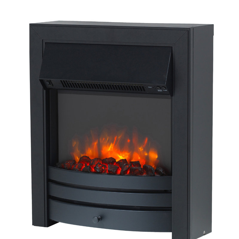 Meadow Castleton Fires & Fireplaces 129.54cm W Electric Fireplace with 6824.28 BTU, With full-depth spacer, Black