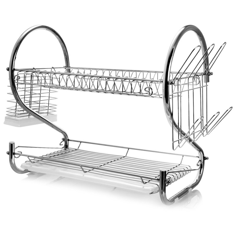 Two Tier Dish Rack, 12" H x 22" W x 12" D