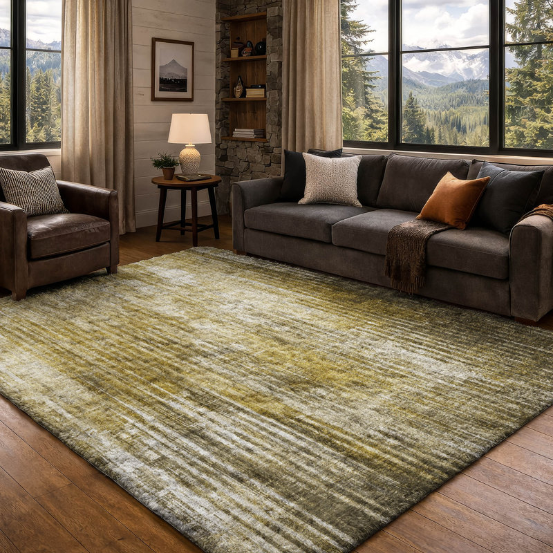 Tapis à poils longs de qualité supérieure lavable à la machine Dream ADS582, Brown, 5' x 7'6"