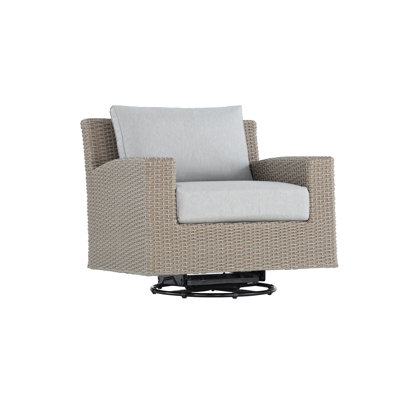 Fauteuil oscillant pivotant extérieur brique avec coussins