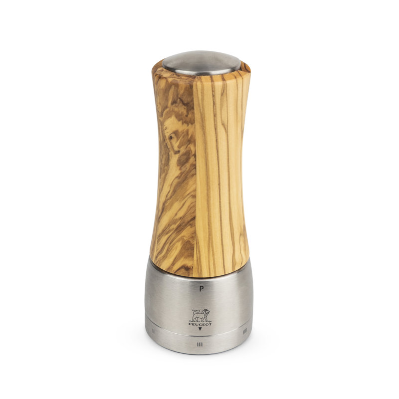 Peugeot Saveurs, Madras, U'Select Pepper Mill, 17.9cm H x 8cm W x 8cm D, Olive, Stainless Steel