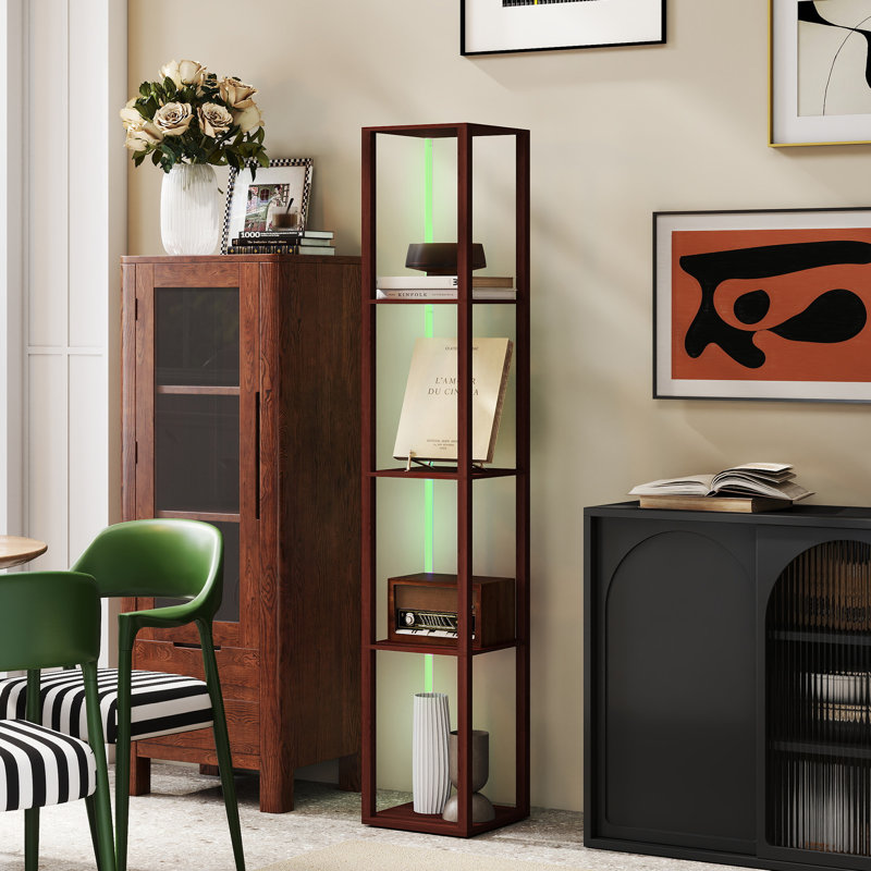 163cm Matte LED Column Floor Lamp, Brown