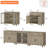     Scarlett Sideboard Cabinet With 2 Drawers, 2 Glass Doors And 4 Wood Doors, Vintage Wood Grain Design, Buffet Cabinet With Storage, 101 Inch, Grey Wash-657213139
