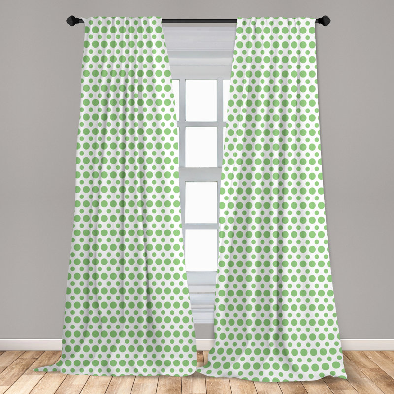 Polka Dots Semi-Sheer Rod Pocket Sliding Panel, 28" x 95"