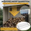 Support à bois d'extérieur en métal - 62 pieds Pi. Remise de rangement pour bois de chauffage avec toit incliné, support d'abri pour bois de chauffage
