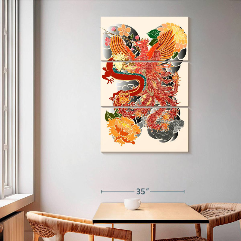 Brampt Dragon And Phoenix, 32" H x 20" W