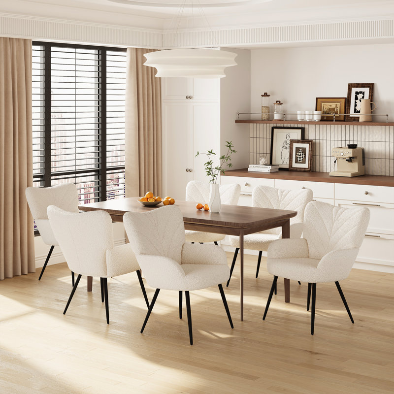 Modern Upholstered Dining Side Chair with Metal Legs - Comfortable Accent Chair for Kitchen or Dining Room, Beige