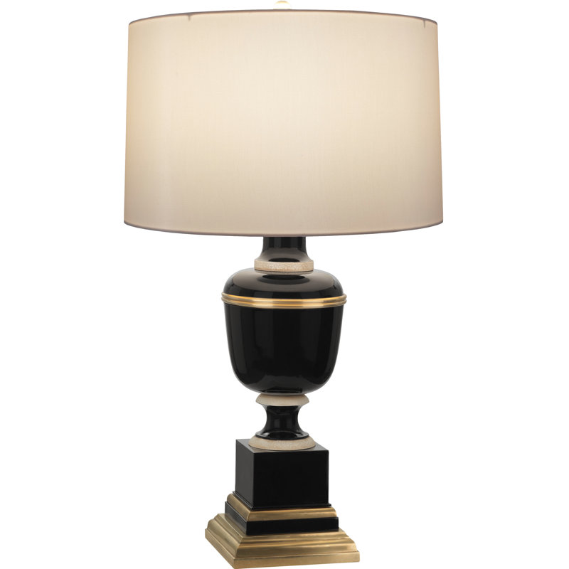 Annika Metal Table Lamp, Black, 24'' H x 13.5" W x 13.5" D, Spindrift Snowflake