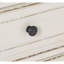Mobilier de chambre à coucher de style traditionnel blanc antique et brun-gris avec 1 tiroir et boutons noirs