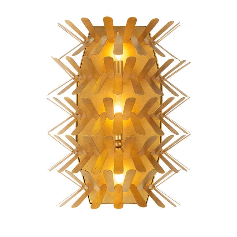 Spur 3 LT Oxidized Gold Leaf Wall Sconce Kalco