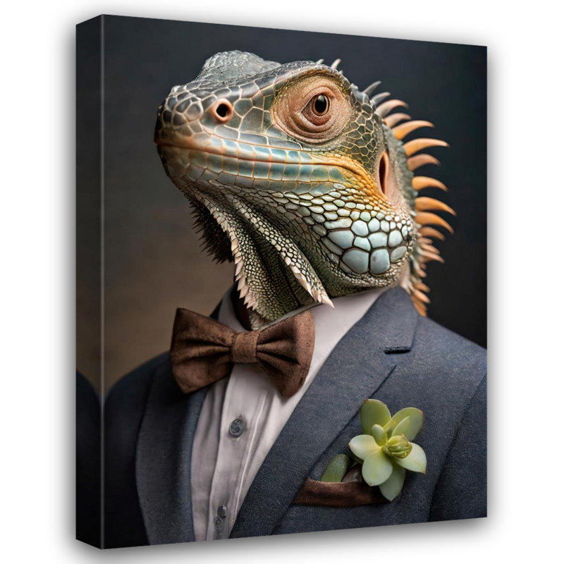 «Iguana» sur toile, H 32 po x l 26 po
