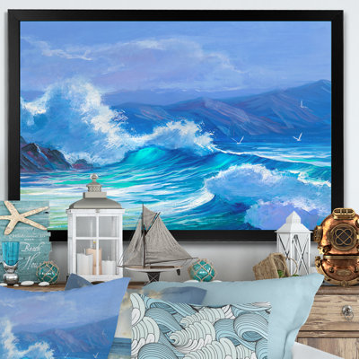Morning Sunlight On The Sea Waves XVIII - Décoration murale nautique et côtière en toile
