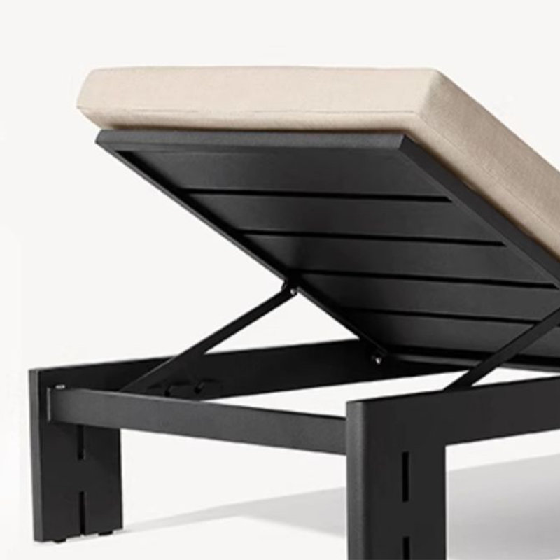Chaise longue d'extérieur en aluminium, Noir