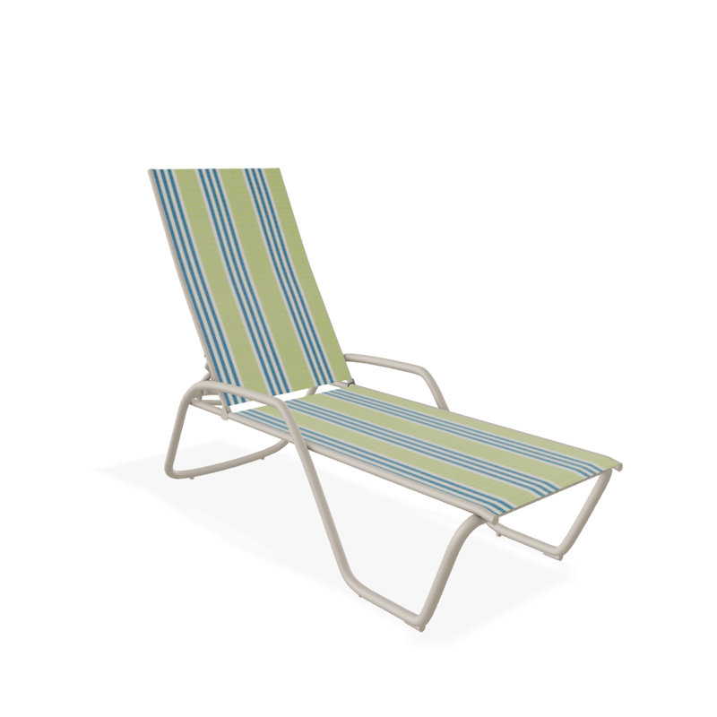 Outdoor Rust-Resistant Metal Chaise Lounge, Textured Desert, Limelite