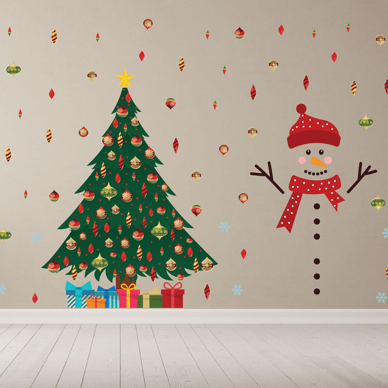 Adhésif décoratif mignon bonhomme de neige