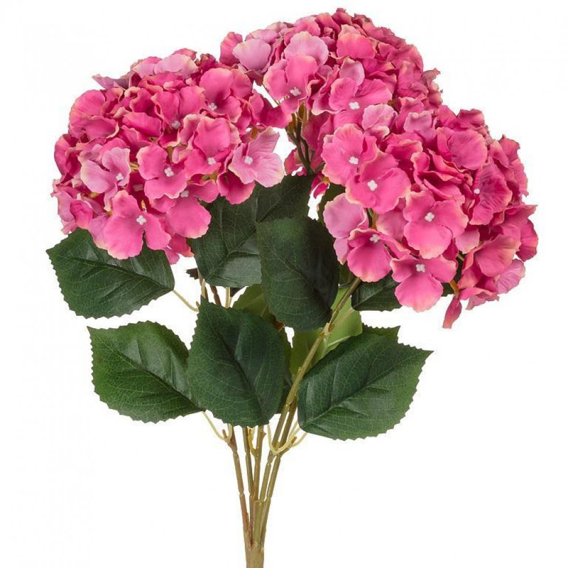 Grand bouquet de fleurs d'hortensia artificielles à 5 tiges, Rose