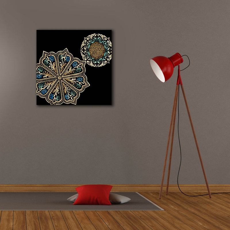  «Midnight Rosette 3» par Chariklia Zarris, art mural sur toile, 26 po x 26 po