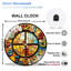 Horloge murale rétro en verre coloré vintage 12 po