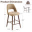 Tabouret de comptoir rembourré en similicuir Ryden avec pieds en bois-907980322