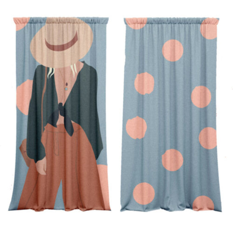 Velvet Blackout Curtain Panel Pair, Black/Orange, 148 W x 400 D cm