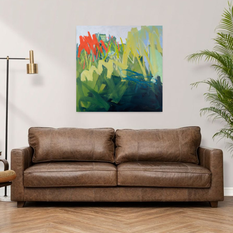 Force de la nature, paysage abstrait vert, art naturel, H 36 po x l 36 po