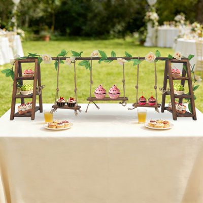 3 Tier Swing Cupcake Stand, Foldable Ladder Display, Display Serving Ladder