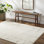 Tapis crème / gris en polyester tissé à la machine Ashmin