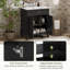 Meuble-lavabo de 30 pouces - noir, lavabo en céramique, look sophistiqué, tablettes réglables, portes à fermeture en douceur noires avec style tendance,-579547599