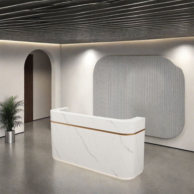 Comptoir de vestibule moderne avec support d'hôte de style podium pour l'entrée de bureau, d'hôtel ou de restaurant