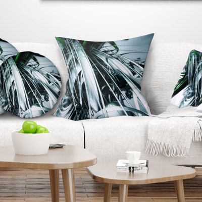 Art abstrait 3D vert noir - coussin imprimé abstrait