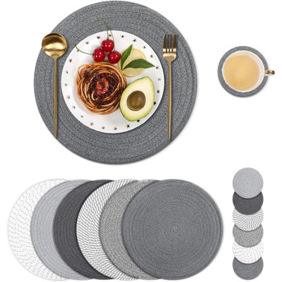 Woven Rope Round Placemats Set Of 6