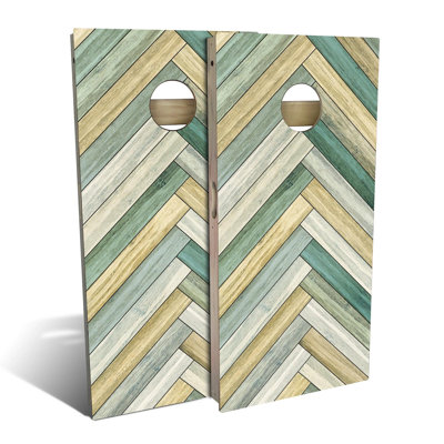 2' x 4' Woodgrain Solid Wood Cornhole Set