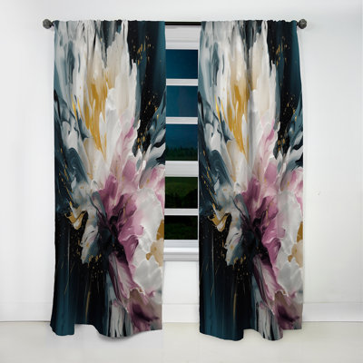Pink Peonies Petals In Bloom - Peonies Curtain - Blackout Floral Curtain - 1 Panels