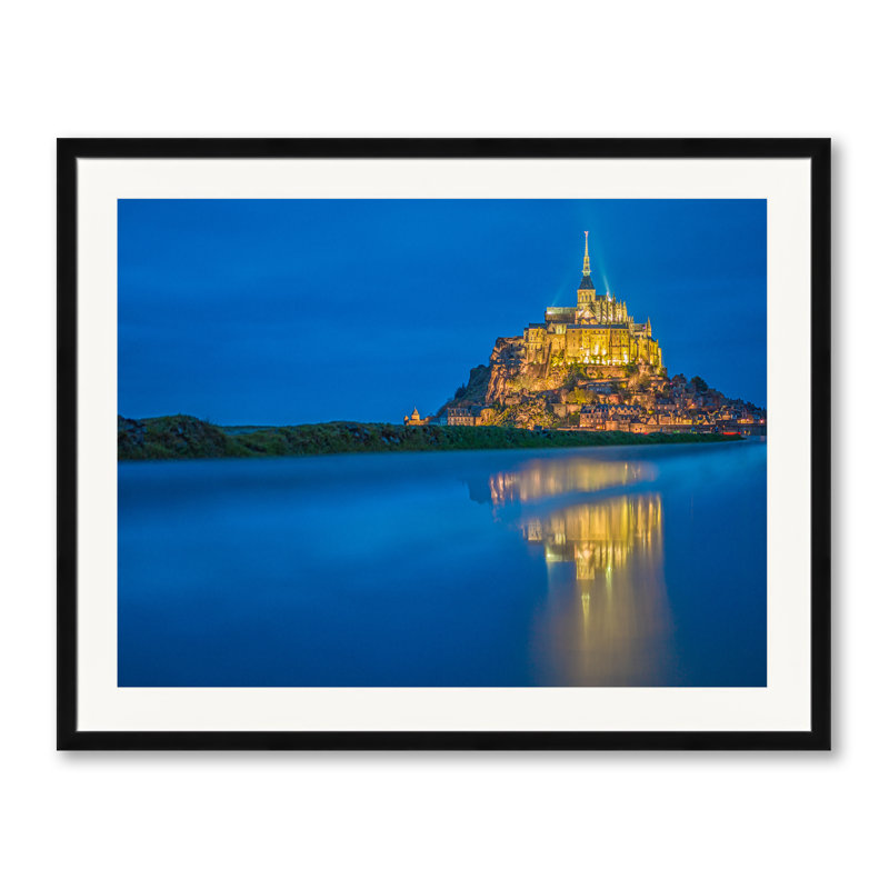The Magic of Mont Saint Michel Photographic Print, 24" H x 30" W, Black Framed Paper