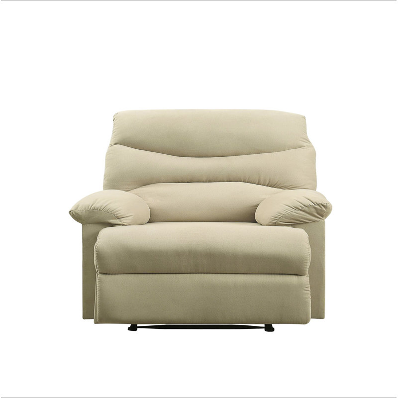 Arcadia Beige Microfiber Motion Recliner, Beige Microfiber/Microsuede
