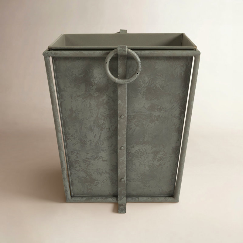 Boîte à fleurs en fer Marletta, H 26 po x l 19 po x P 17 po, Gris antique