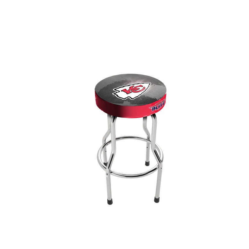 Upholstered Adjustable Height Counter Stool with Metal Frame, Atlanta Falcons