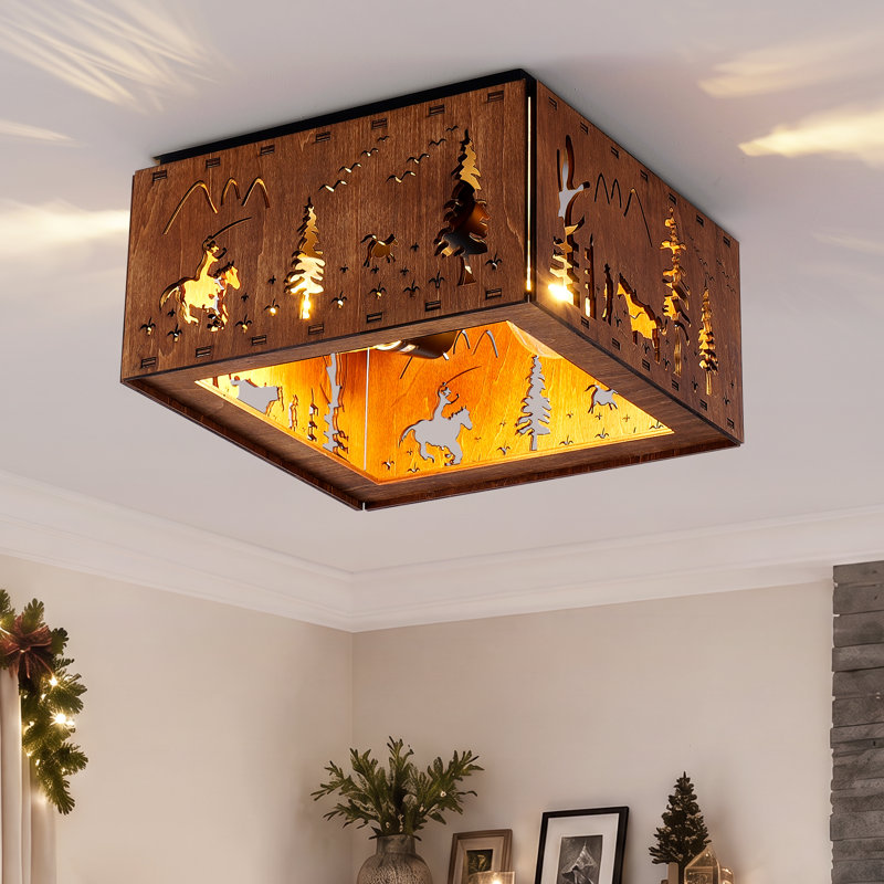 2-Light Farmhouse Flush Mount Ceiling Light