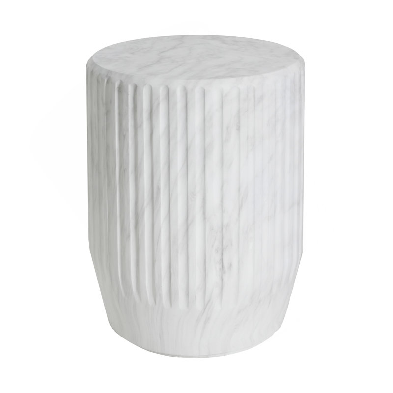 Table d'appoint d'extérieur sculptée Cicci, blanc