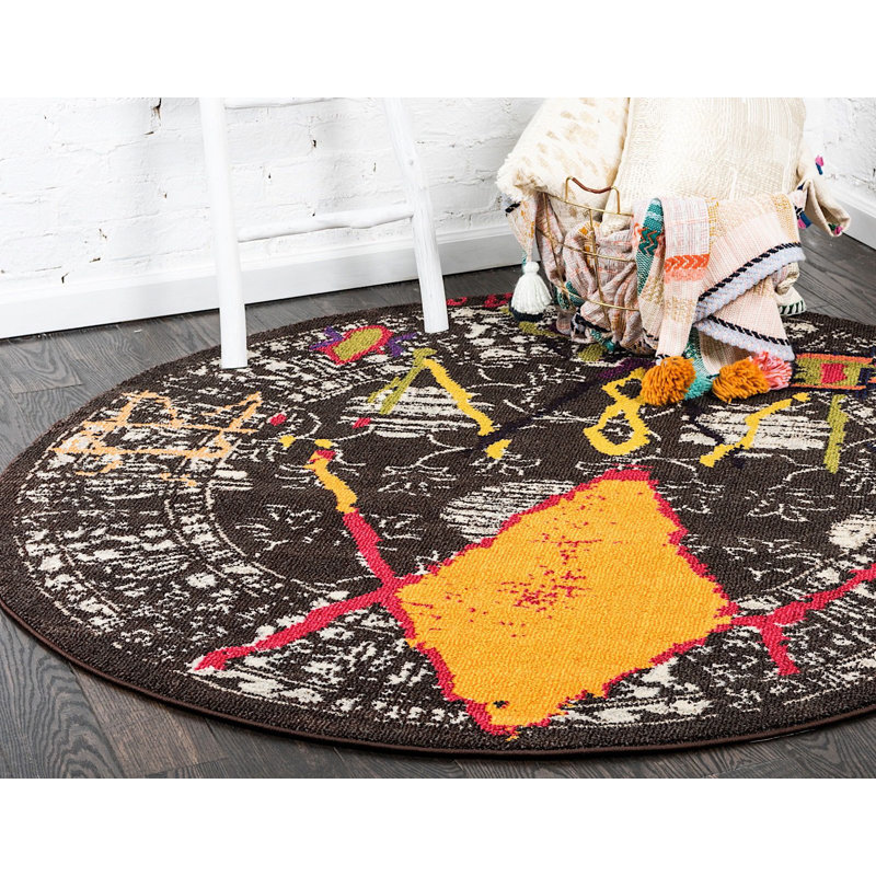 Tapis brun Beverley, Rond 6 pi