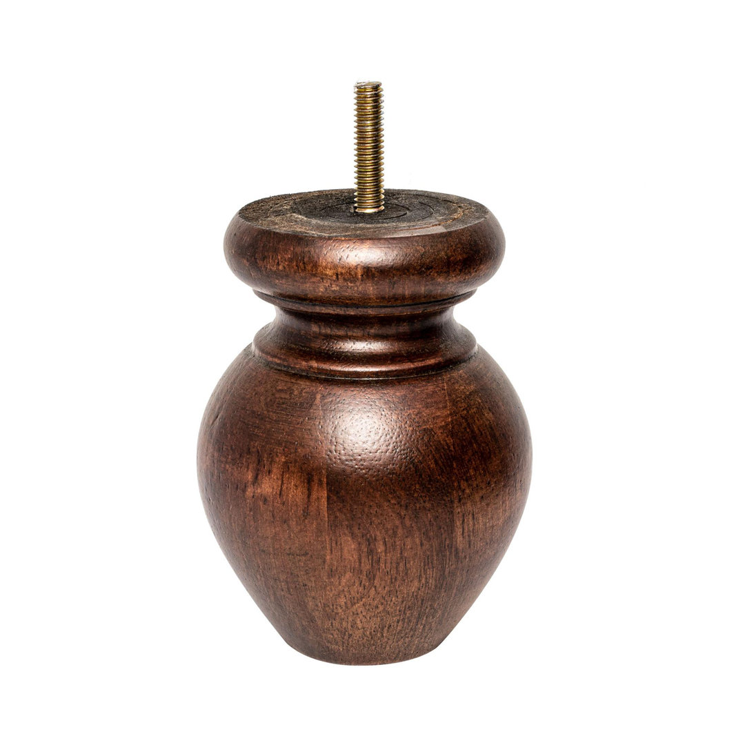 4-1/2 in x 3-1/4 Solid Hardwood Round Bun Foot, 1 Piece Architectural Products by Outwater L.L.C. 