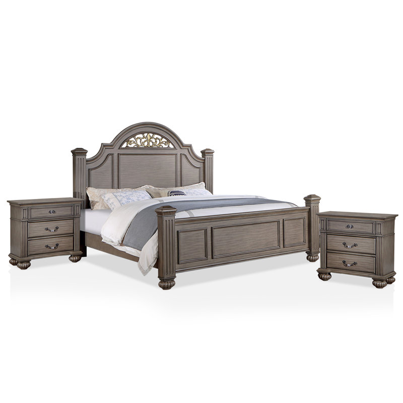 Ensemble de chambre à coucher en bois 3 pièces Aime, Très grand