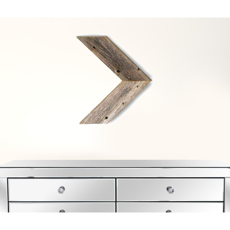 Set Of 3 Rustic Weathered Grey Wood Chevron Arrow