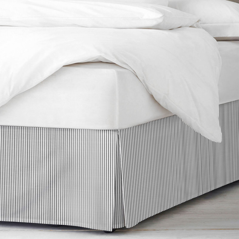 Ebony Full Cotton Linen Split Corner Bed Skirt